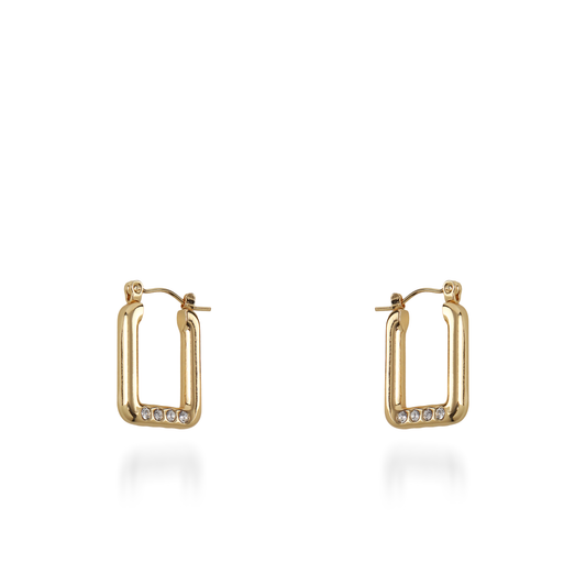 Σκουλαρίκια κρίκοι με ζιργκόν Mar and Mar Fiory από ανοξείδωτο ατσάλι