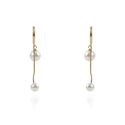 Σκουλαρίκια κρεμαστά με πέρλες Mar and Mar Elsinore από ανοξείδωτο ατσάλι