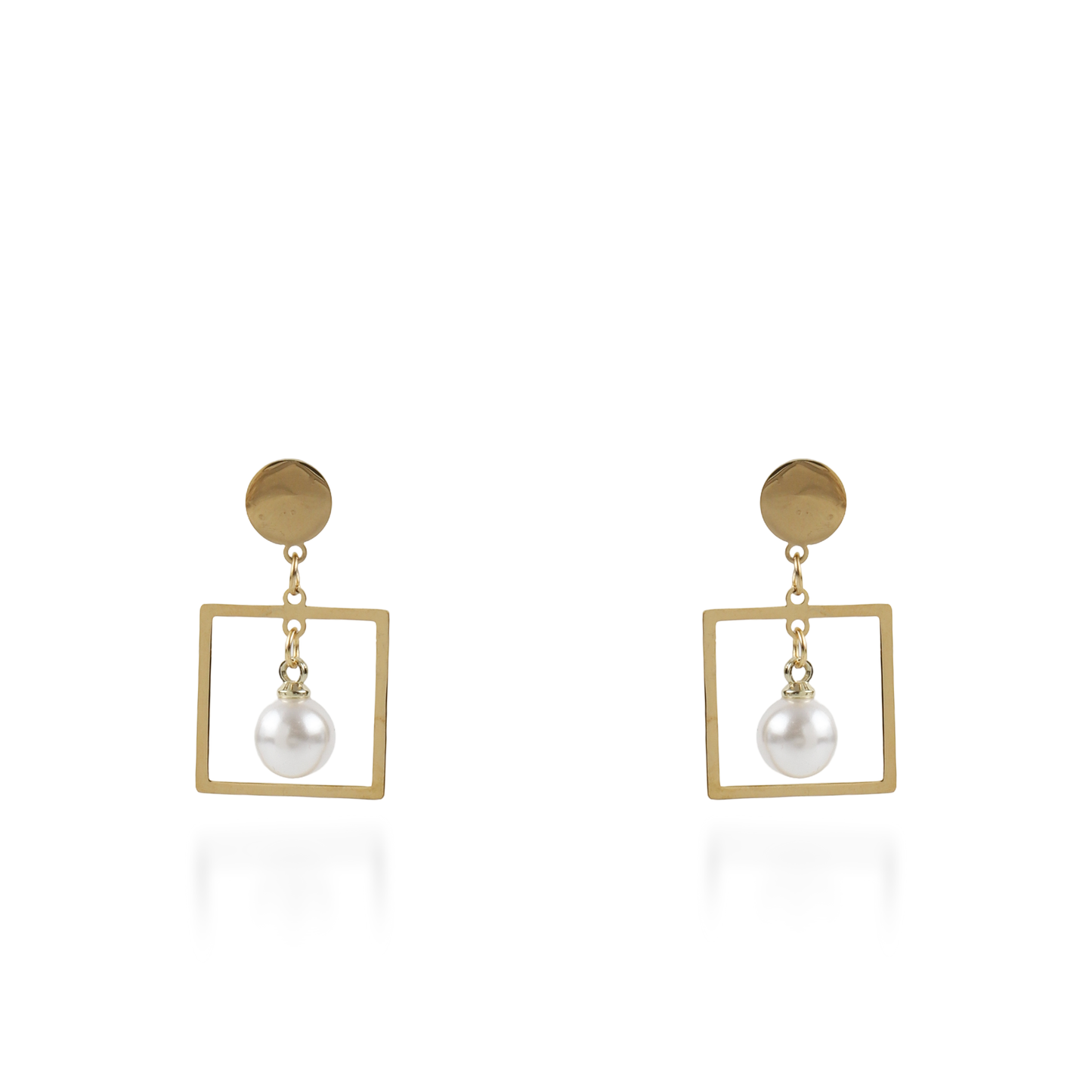 Σκουλαρίκια κρεμαστά με πέρλα Mar and Mar Azaria από ανοξείδωτο ατσάλι