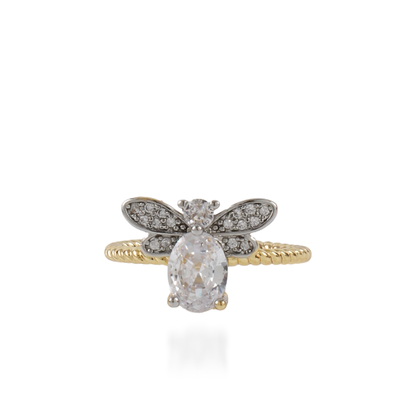 Γυναικείο δαχτυλίδι μέλισσα με ζιργκόν Mar and Mar Bee Sparkle