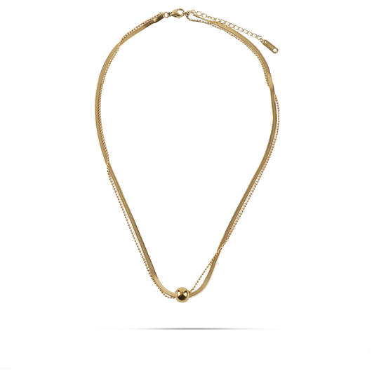 Κολιέ διπλή αλυσίδα λαιμού Mar and Mar Colette από ανοξείδωτο ατσάλι