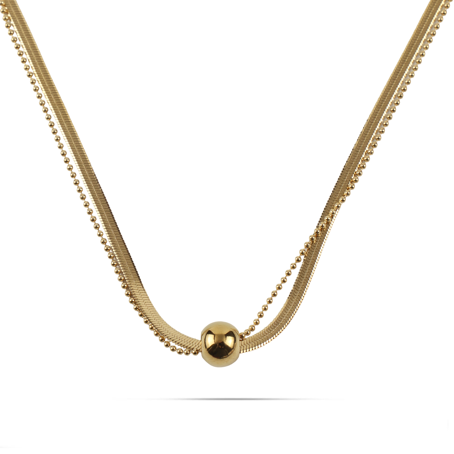 Κολιέ διπλή αλυσίδα λαιμού Mar and Mar Colette από ανοξείδωτο ατσάλι