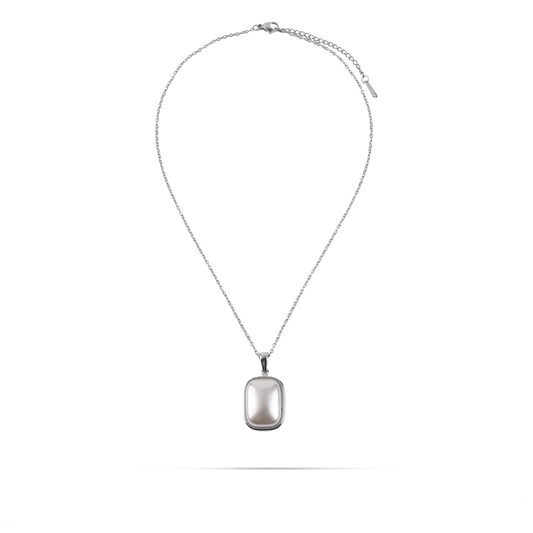 Κολιέ με πέρλα Mar and Mar Adelina Silver από ανοξείδωτο ατσάλι