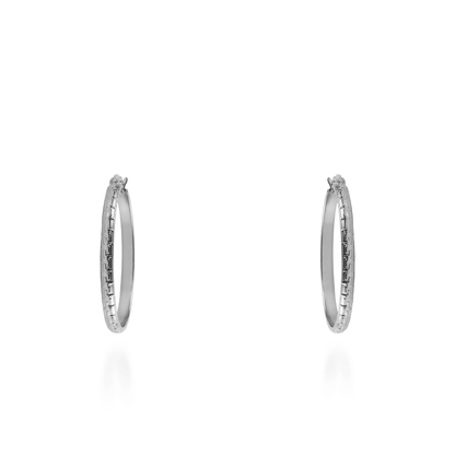 Σκουλαρίκια κρίκοι Mar and Mar Acrol (4 cm) Silver από ανοξείδωτο ατσάλι