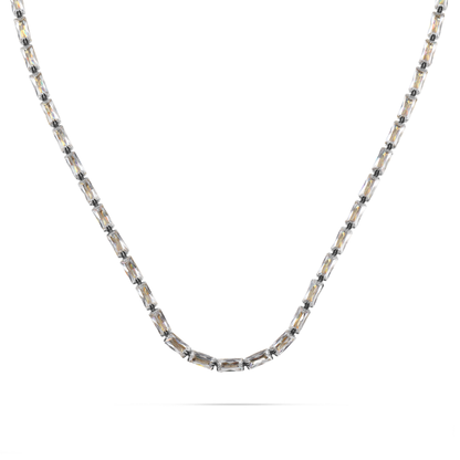 Κολιέ με πέτρες ζιργκόν Mar and Mar Liliana (White) Silver από ανοξείδωτο ατσάλι