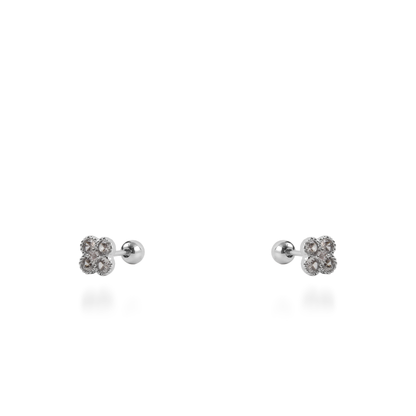 Σκουλαρίκια καρφωτά με ζιργκόν Mar and Mar Lucky Clover Sparkle Kids από ανοξείδωτο ατσάλι