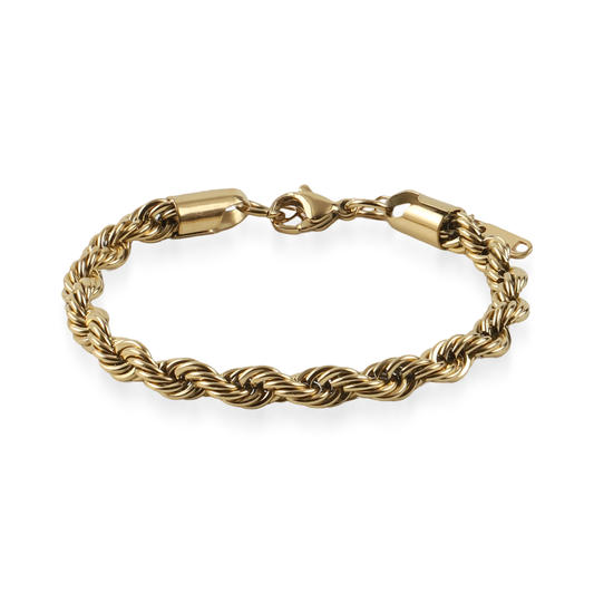 Αλυσίδα χεριού στριφτή Mar and Mar Rope 5 mm (Twisted-Gold) από ανοξείδωτο ατσάλι