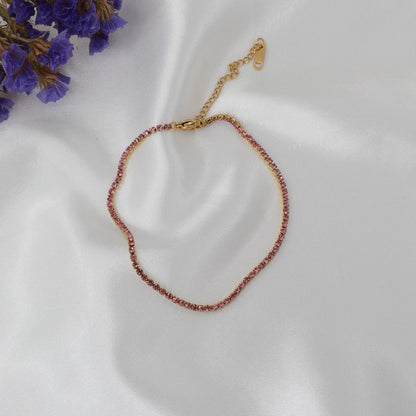 Αλυσίδα ποδιού με πέτρες ζιργκόν Tennis Riviera Anklet