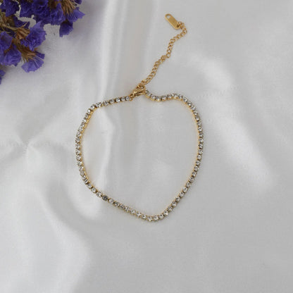Αλυσίδα ποδιού με πέτρες ζιργκόν Tennis Riviera Anklet