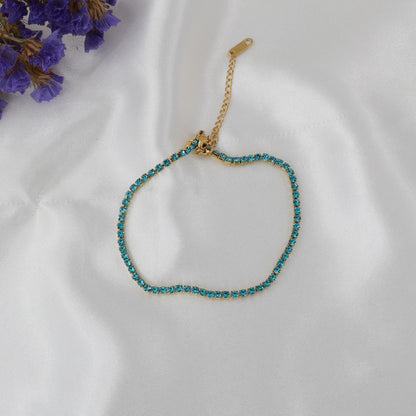 Αλυσίδα ποδιού με πέτρες ζιργκόν Tennis Riviera Anklet