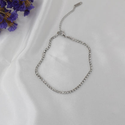Αλυσίδα ποδιού με πέτρες ζιργκόν Tennis Riviera Anklet