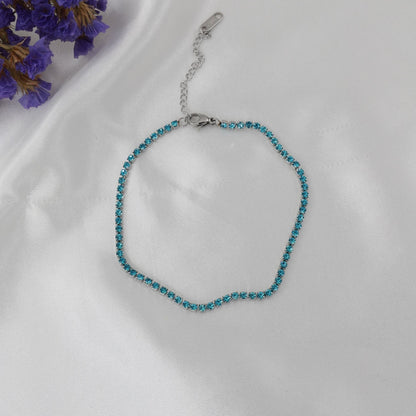 Αλυσίδα ποδιού με πέτρες ζιργκόν Tennis Riviera Anklet