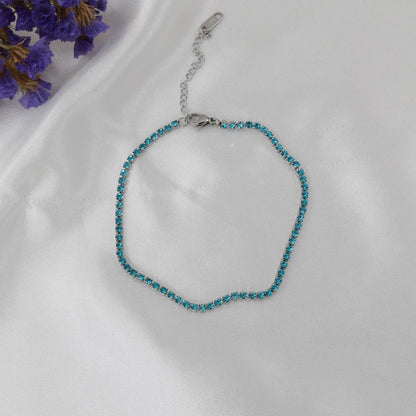 Αλυσίδα ποδιού με πέτρες ζιργκόν Tennis Riviera Anklet