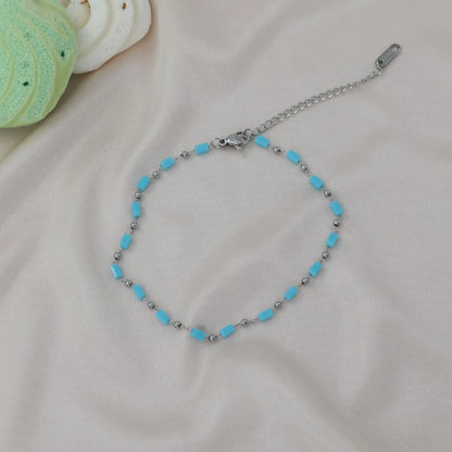Αλυσίδα ποδιού με χάντρες Mar & Mar Ollie Anklet από ανοξείδωτο ατσάλι