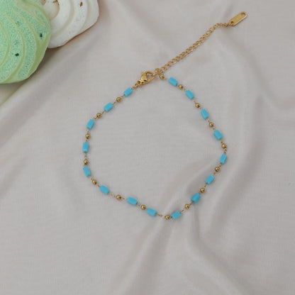 Αλυσίδα ποδιού με χάντρες Mar and Mar Ollie Anklet από ανοξείδωτο ατσάλι