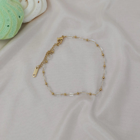 Αλυσίδα ποδιού με χάντρες Mar and Mar Ollie Anklet από ανοξείδωτο ατσάλι
