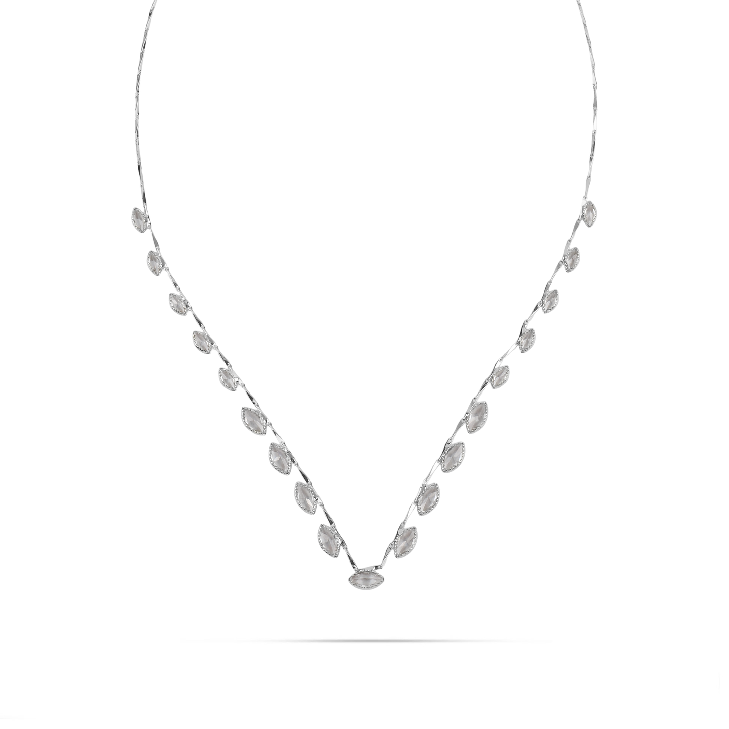 Κολιέ με πέτρες ζιργκόν Mar and Mar Norelia (Silver) από ανοξείδωτο ατσάλι