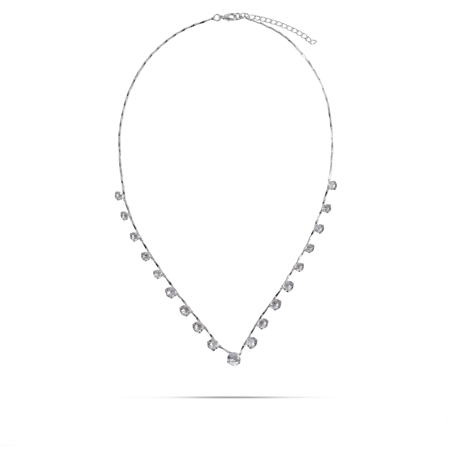 Κολιέ με πέτρες ζιργκόν Mar and Mar Aura (Silver) από ανοξείδωτο ατσάλι