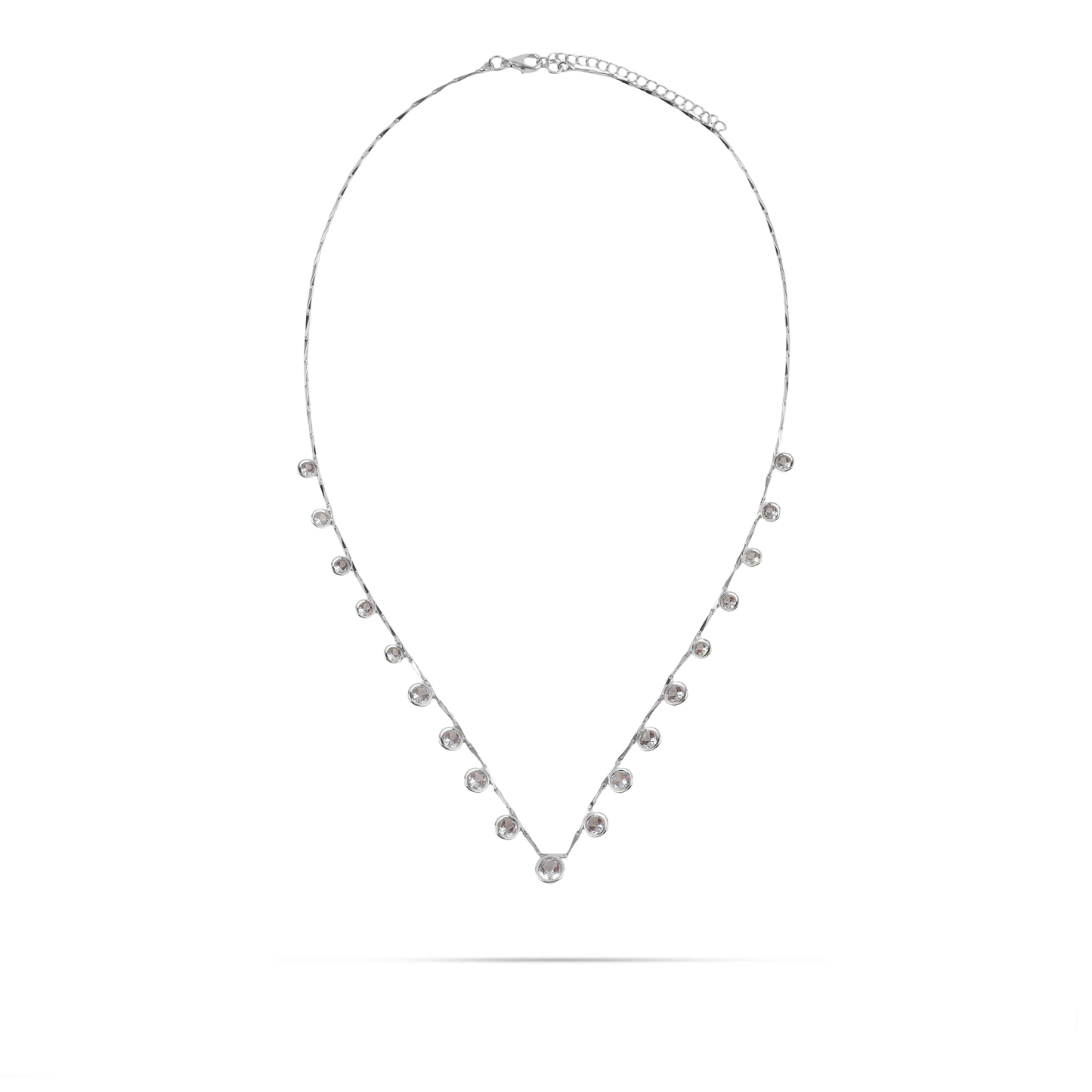 Κολιέ με πέτρες ζιργκόν Mar and Mar Eclessa (Silver) από ανοξείδωτο ατσάλι