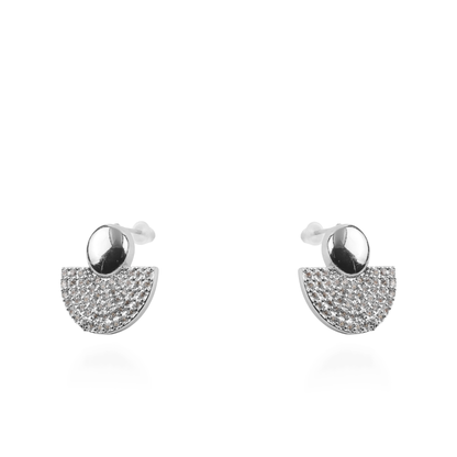 Σκουλαρίκια καρφωτά με ζιργκόν Mar and Mar Ione (Silver)