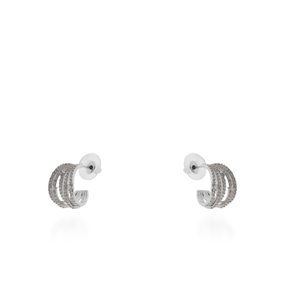 Σκουλαρίκια κρίκοι με ζιργκόν Mar and Mar Arlina (Silver)