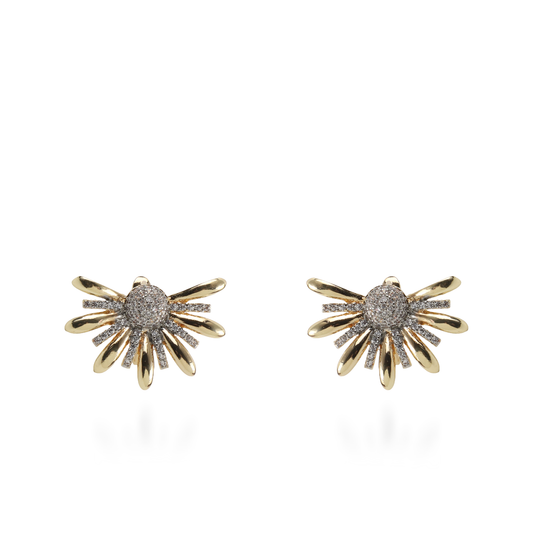 Σκουλαρίκια λουλούδια καρφωτά με ζιργκόν Mar and Mar Tioria