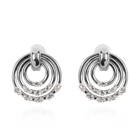 Σκουλαρίκια καρφωτά με ζιργκόν Mar and Mar Riona (Silver)