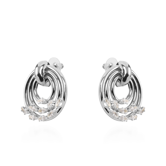 Σκουλαρίκια καρφωτά με ζιργκόν Mar and Mar Riona (Silver)