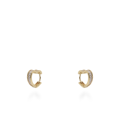 Σκουλαρίκια κρίκοι καρδούλες με ζιργκόν Mar and Mar Velira