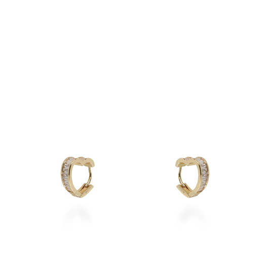 Σκουλαρίκια κρίκοι καρδούλες με ζιργκόν Mar and Mar Velira