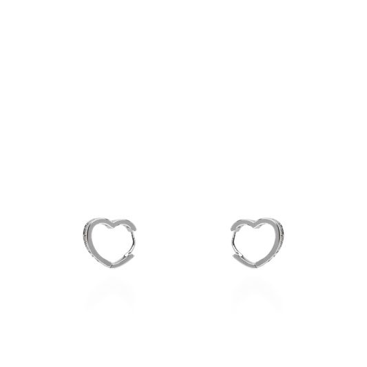 Σκουλαρίκια κρίκοι καρδούλες με ζιργκόν Mar and Mar Velira (Silver)