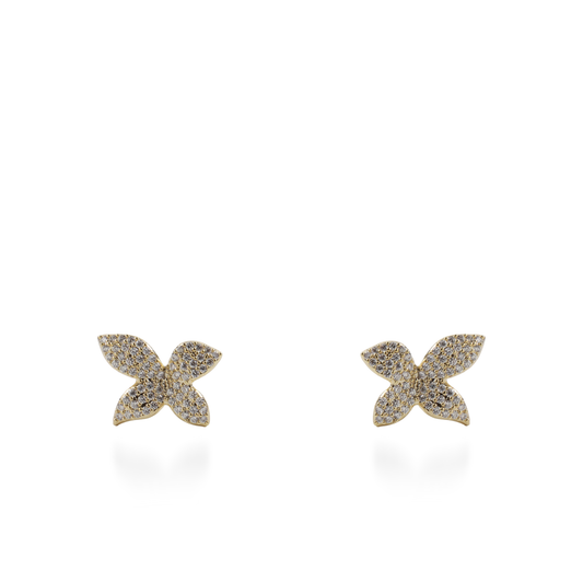 Σκουλαρίκια καρφωτά πεταλούδες με ζιργκόν Mar and Mar Elara