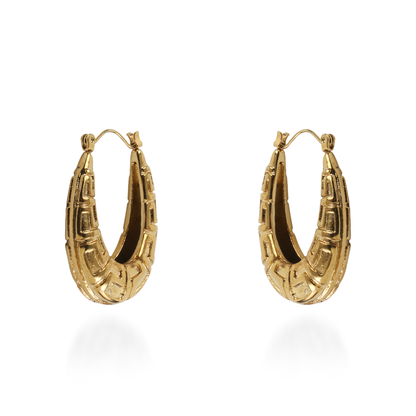 Σκουλαρίκια κρίκοι με μαίανδρο Mar and Mar Miory από ανοξείδωτο ατσάλι