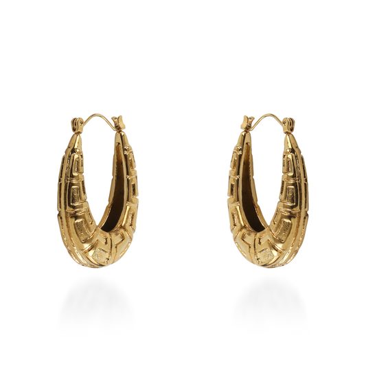 Σκουλαρίκια κρίκοι με μαίανδρο Mar and Mar Miory από ανοξείδωτο ατσάλι