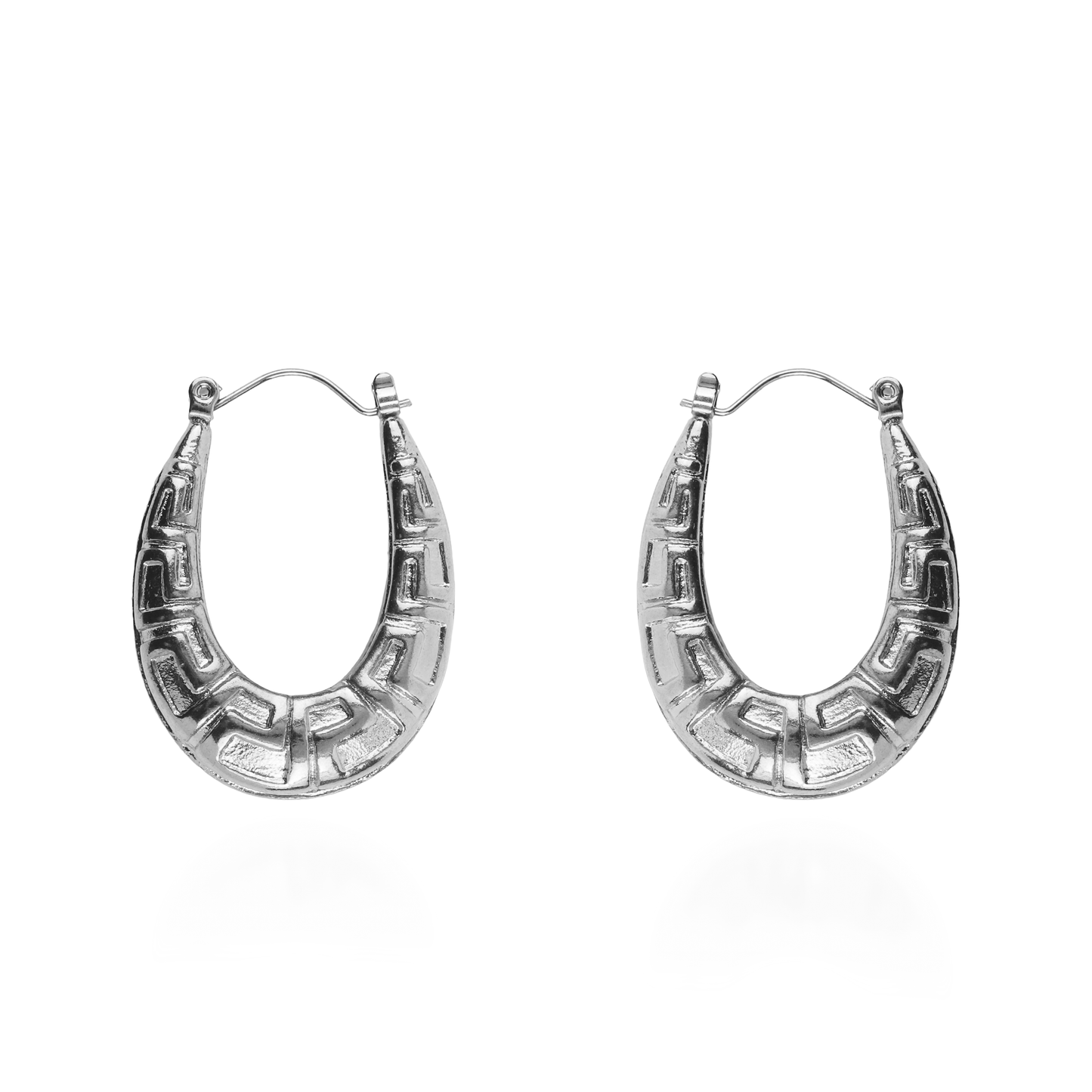 Σκουλαρίκια κρίκοι με μαίανδρο Mar and Mar Miory (Silver) από ανοξείδωτο ατσάλι