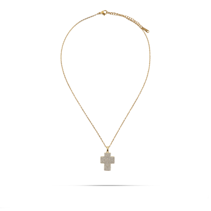 Κολιέ σταυρός με πέτρες ζιργκόν Mar and Mar Luxora από ανοξείδωτο ατσάλι