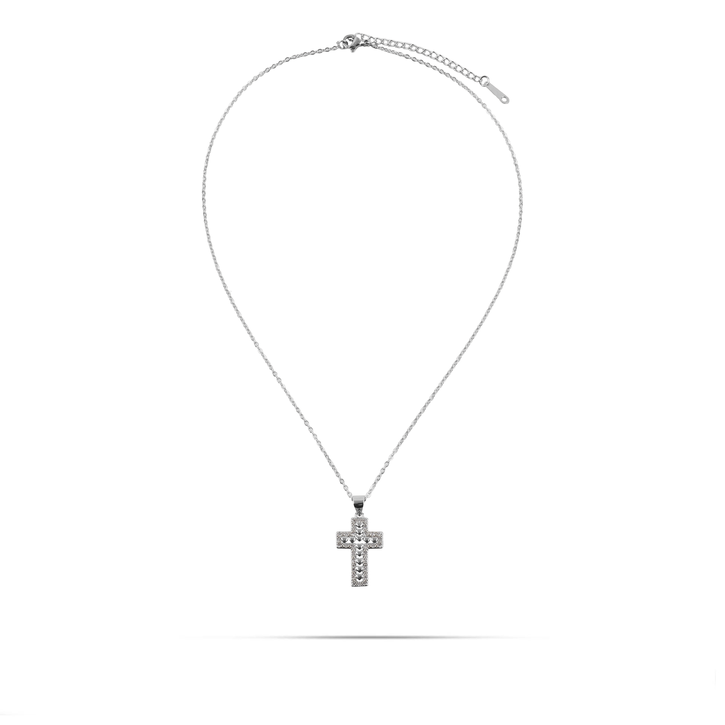 Κολιέ σταυρός με πέτρες ζιργκόν Mar and Mar Judith από ανοξείδωτο ατσάλι