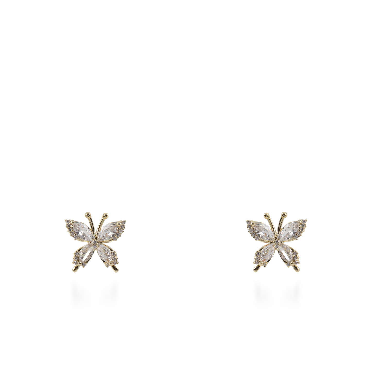 Σκουλαρίκια καρφωτά πεταλούδες με ζιργκόν Mar and Mar Mariel