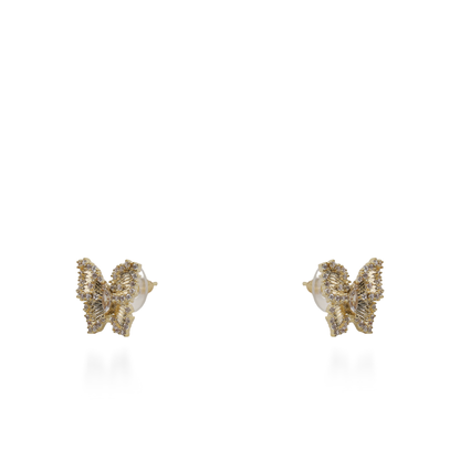 Σκουλαρίκια καρφωτά πεταλούδες με ζιργκόν Mar and Mar Cirelia