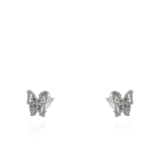 Σκουλαρίκια καρφωτά πεταλούδες με ζιργκόν Mar and Mar Cirelia (Silver)