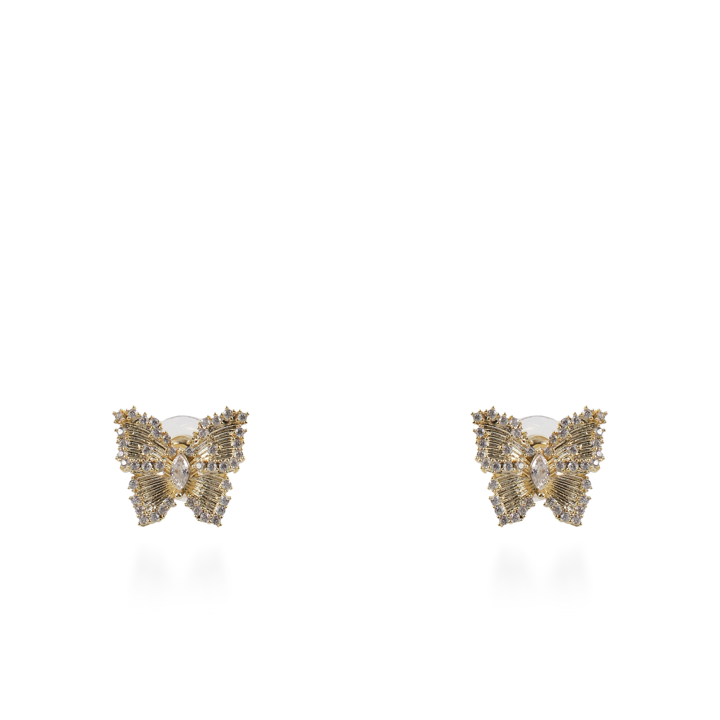 Σκουλαρίκια καρφωτά πεταλούδες με ζιργκόν Mar and Mar Cirelia