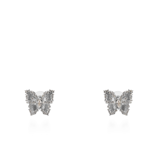 Σκουλαρίκια καρφωτά πεταλούδες με ζιργκόν Mar and Mar Cirelia (Silver)