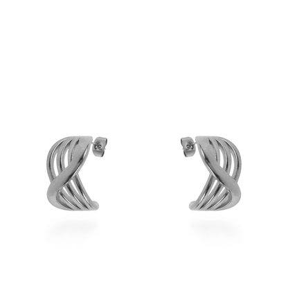 Σκουλαρίκια καρφωτά Mar and Mar Olisse (Silver) από ανοξείδωτο ατσάλι