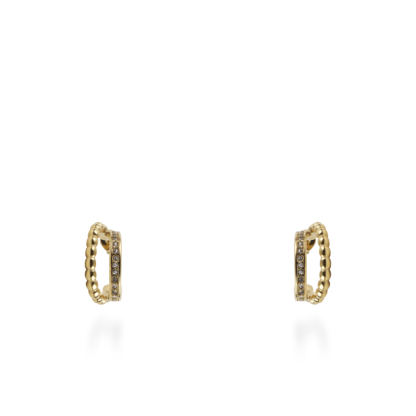 Σκουλαρίκια κρίκοι με ζιργκόν Mar and Mar Nelia από ανοξείδωτο ατσάλι