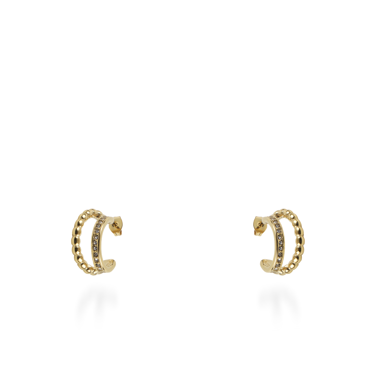 Σκουλαρίκια κρίκοι με ζιργκόν Mar and Mar Nelia από ανοξείδωτο ατσάλι