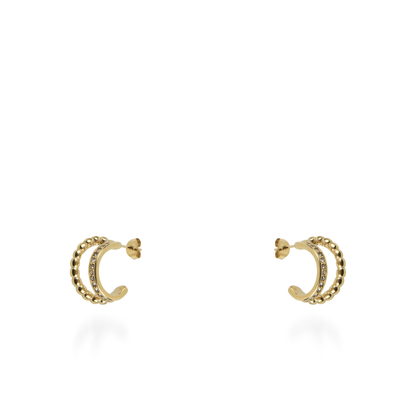 Σκουλαρίκια κρίκοι με ζιργκόν Mar and Mar Nelia από ανοξείδωτο ατσάλι