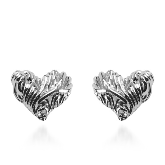 Σκουλαρίκια καρφωτά καρδιές Mar and Mar Kalanthe από ανοξείδωτο ατσάλι