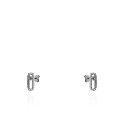 Σκουλαρίκια καρφωτά με ζιργκόν Mar and Mar Palvia (Silver) από ανοξείδωτο ατσάλι