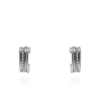 Σκουλαρίκια κρίκοι καρδιές Mar and Mar Amora (Silver) από ανοξείδωτο ατσάλι