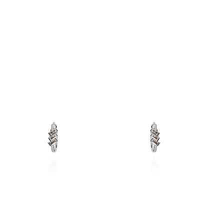 Σκουλαρίκια κρικοί με ζιργκόν Mar and Mar Kytha (Silver) από ανοξείδωτο ατσάλι